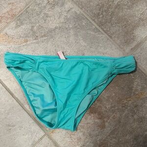 Victorias Secret Aqud Blue Ruffle Cheeky Hipster Bikini Bottom Swimwear